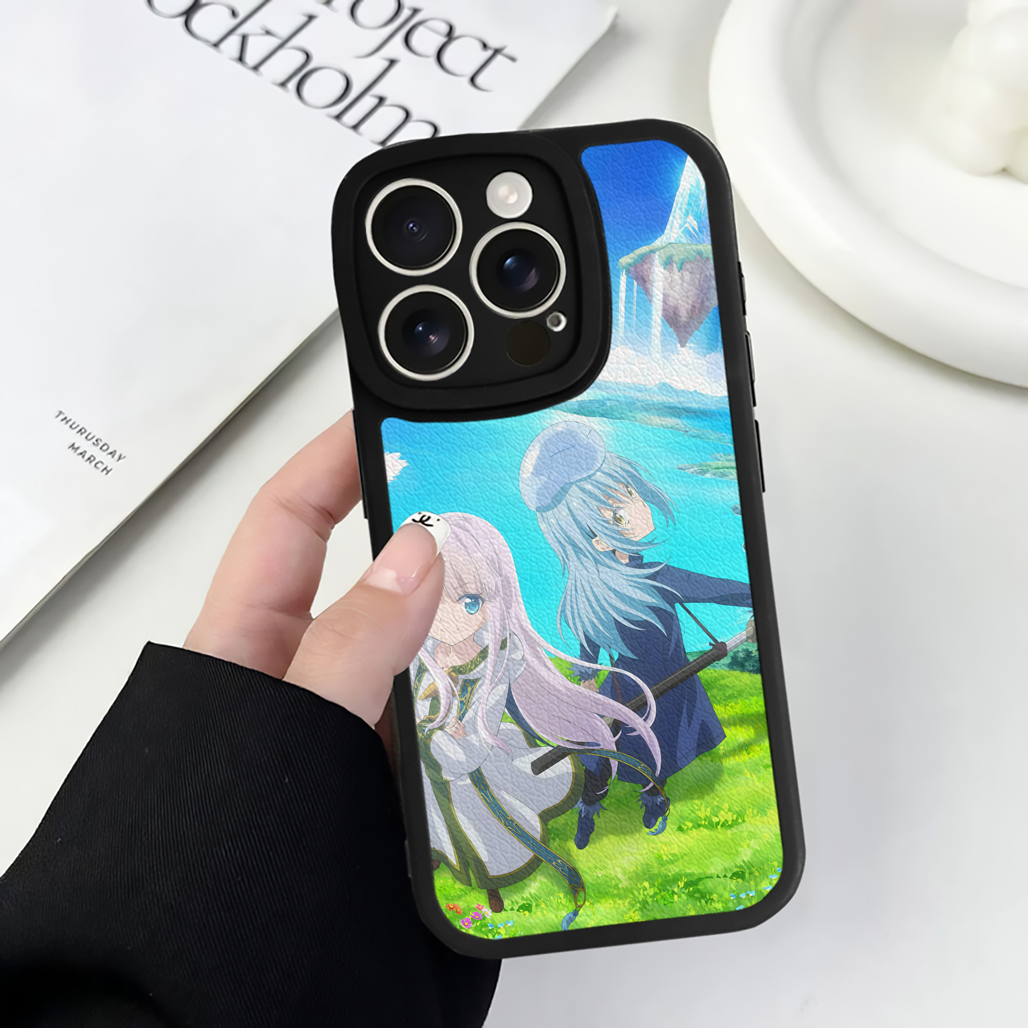 （画像用） 転スラ Regarding Reincarnated to Slime 【iPhone 16シリーズ対応】シリコンスマホケース（レザー調） 材質：シリコン
